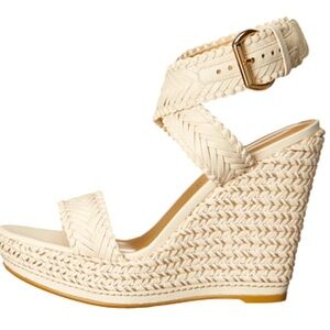 Stuart Weitzman ELIXIR STRING VECCHIO NAPPA WEDGE ESPADRILLE HEEL SANDAL sz 9.5